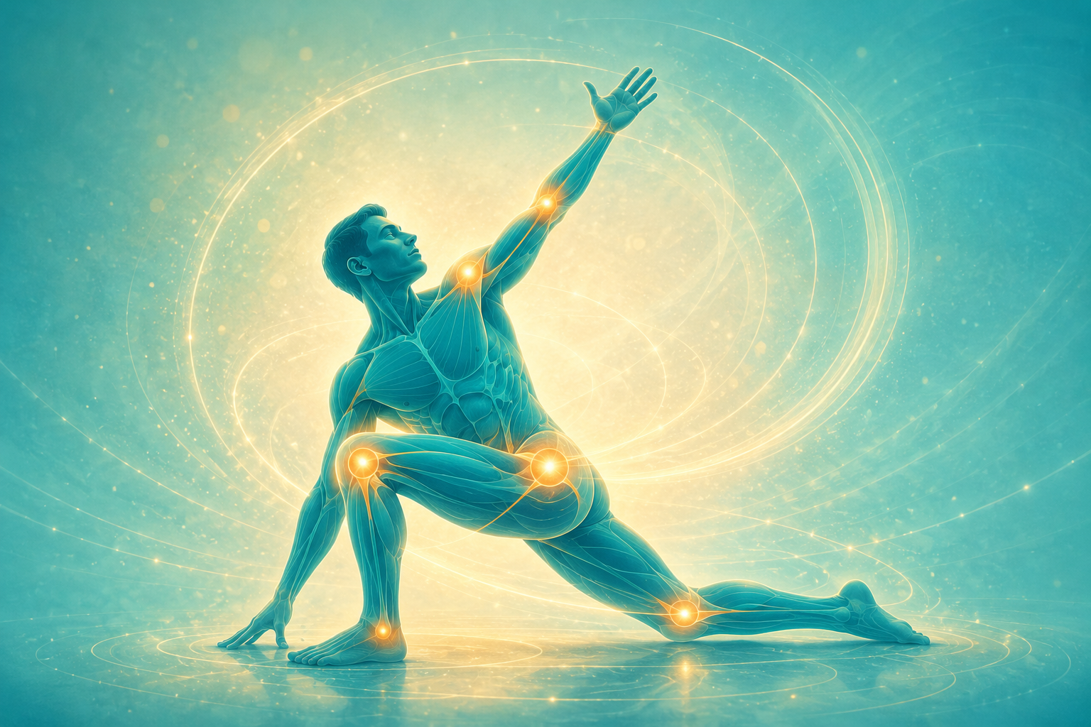 A person is going through a mobility routine